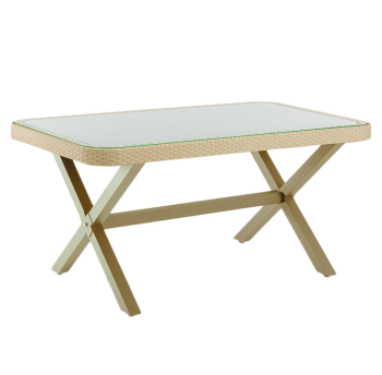 Стол Tilia Osaka-X 150 x 90 см столешница из стекла кофейный