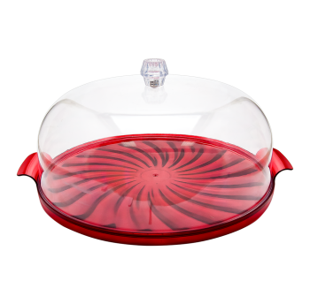 Тортовница Кристалл красная