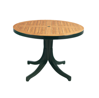 Стіл круглий Papatya Діва Плюс 105 зелений під дерево