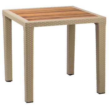 Стол Tilia Antares 80x80 см столешница ироко, ножки пластиковые кофейный