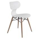 Стілець Papatya Yugo-S Wox білий, ніжки бук натуральний лак