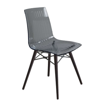 Стул Papatya X-Treme S Wox прозрачно-дымчатый, ножки бук венге лак