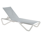 Шезлонг Papatya Wave білий 01, сітка сіра 5374