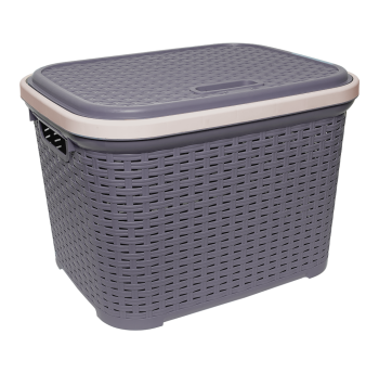 Корзина для белья под ротанг 20 л фиолетовая