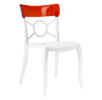 Стілець Papatya Opera-S сидіння біле, верх прозоро-темно-червоний