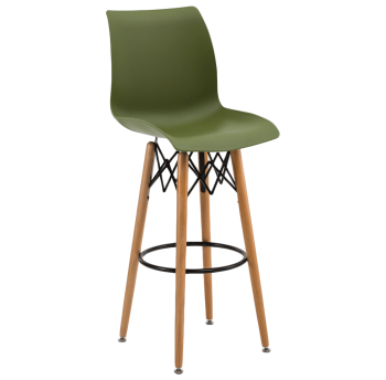 Стул барный Tilia Laser-V ножки буковые хаки
