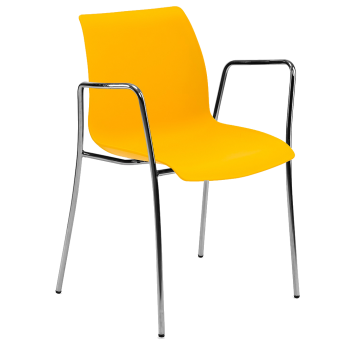 Кресло Tilia Laser ножки хромированные желтое 