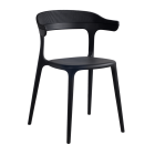 Крісло Papatya Luna-Stripe чорне сидіння, верх чорний