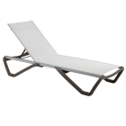 Шезлонг Papatya Wave сіро-коричневий 61, сітка біла 5001