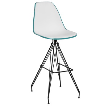 Стул барный Tilia Eos-X ножки металлические крашеные зеленая нефть - белая слоновая кость