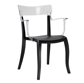 Кресло Papatya Hera-K черное сиденье, верх белый