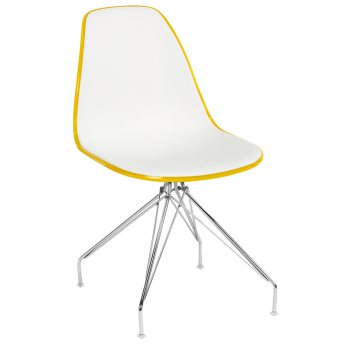 Стул Tilia Eos-X ножки металлические хромированные желтый - белая слоновая кость