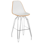 Стілець барний Tilia Eos-M ніжки металеві хромовані світло-коричневий - біла слонова кістка