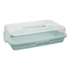 Тортовница прямоугольная серо-голубая