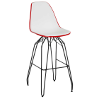 Стілець барний Tilia Eos-M ніжки металеві фарбовані червоний - біла слонова кістка