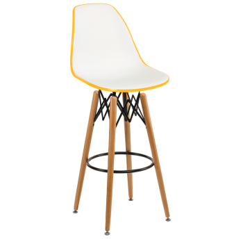 Стул барный Tilia Eos-V ножки буковые желтый - белая слоновая кость