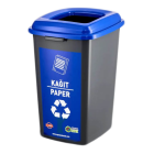 Бак для сортировки мусора 50 л Planet "Бумага" антрацитовый-синий