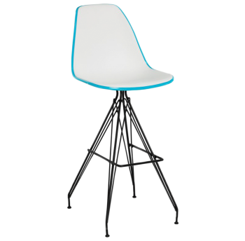 Стул барный Tilia Eos-X ножки металлические крашеные бирюзовый - белая слоновая кость