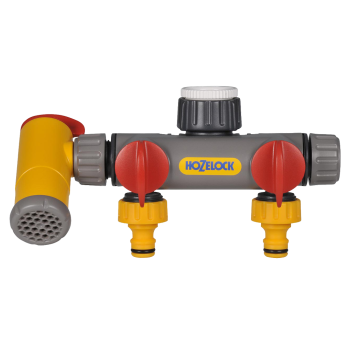 Разделитель двухпотоковый с краном Flowmax + адаптеры 1/2"; 3/4"; 1" HoZelock 2250 