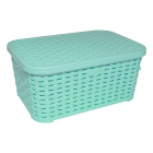 Корзина под ротанг с крышкой 5 л бирюзовая