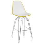 Стілець барний Tilia Eos-M ніжки металеві хромовані жовтий - біла слонова кістка