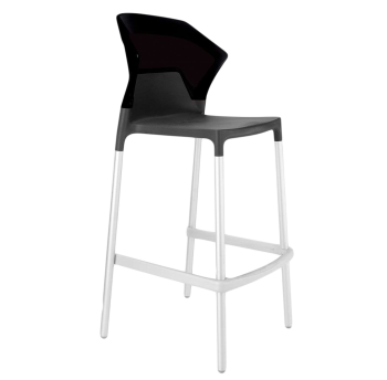 Барный стул Papatya Ego-S антрацит сиденье, верх черный