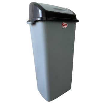 Бак для сміття з поворотною кришкою Planet 70 л сірий-антрацитовий-сірий