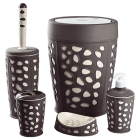 Набор для ванной комнаты Planet Stone 5 предметов коричневый-крем