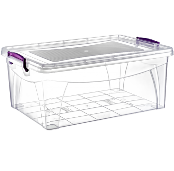 Контейнер на защелках прямоугольный глубокий 21 л прозрачный