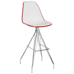 Стул барный Tilia Eos-X ножки металлические хромированные красный - белая слоновая кость