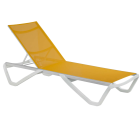 Шезлонг Papatya Wave белый 01, сетка желтая 5017