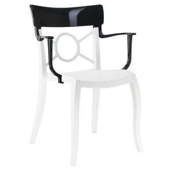 Кресло Papatya Opera-K сиденье белое, верх черный