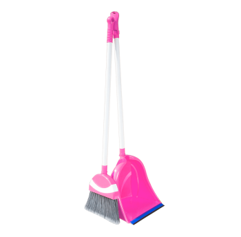 Метла с совком Irak Plastik Polo розовый