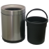 Ведро для мусора JAH 10 л круглое серебряный металлик без крышки с внутренним ведром