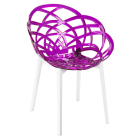 Кресло Papatya Flora прозрачно-пурпурное сиденье, низ белый