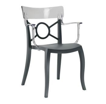 Кресло Papatya Opera-K сиденье антрацит, верх прозрачно-дымчатый