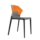 Стул Papatya Ego-S антрацит сиденье, верх прозрачно-оранжевый