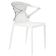 Крісло Papatya Ego-K біле сидіння, верх прозоро-чистий