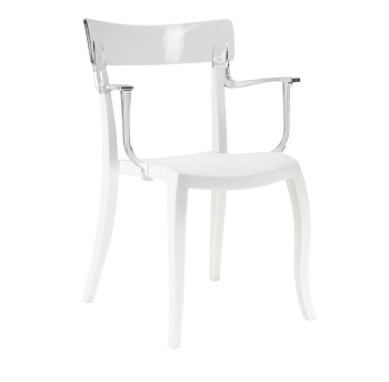 Кресло Papatya Hera-K белое сиденье, верх прозрачно-чистый