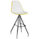 Стілець барний Tilia Eos-X ніжки металеві фарбовані жовтий - біла слонова кістка