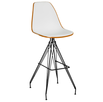 Стул барный Tilia Eos-X ножки металлические крашеные светло-коричневый - белая слоновая кость