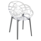 Крісло Papatya Flora прозоро-чисте сидіння, низ антрацит