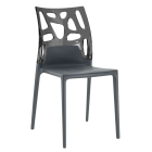 Стілець Papatya Ego-Rock антрацит сидіння, верх прозоро-димчастий