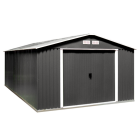 Сарай металлический ECO 362,7x322x196 см серый с белым