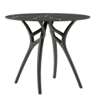 Стіл Tilia Ivy-L d90 см стільниця чорний мармур ніжки чорні