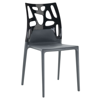 Стул Papatya Ego-Rock антрацит сиденье, верх черный