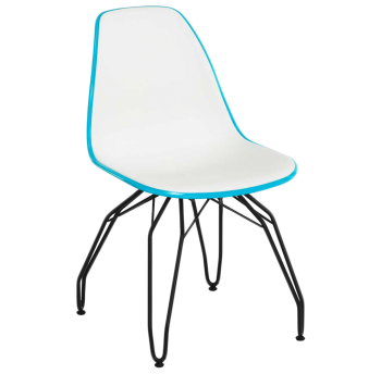 Стул Tilia Eos-M ножки металлические крашеные бирюзовый - белая слоновая кость