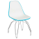 Стілець Tilia Eos-M ніжки металеві хромовані бірюзовий - біла слонова кістка