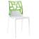 Стілець Papatya Ego-Rock біле сидіння, верх прозоро-зелений