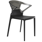 Крісло Papatya Ego-K чорне сидіння, верх прозоро-димчастий